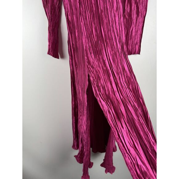 Laagam Arizona Dress Womens Medium Pink Open Back Maxi Textured Party Gown - Picture 9 of 12